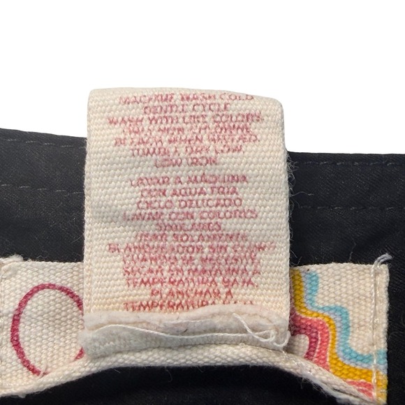 VTG Op Ocean Pacific Women Board Shorts Medium Black Retro Y2K Rainbow Surf Swim - Picture 8 of 10